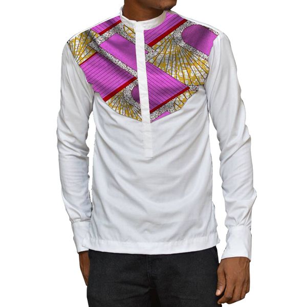 african print shirts men ankara long sleeve dashiki shirts white cotton and wax patchwork o-neck africa clothing, White;black
african print shirts men ankara long sleeve dashiki shirts white cotton and wax patchwork o-neck africa clothing, White;black