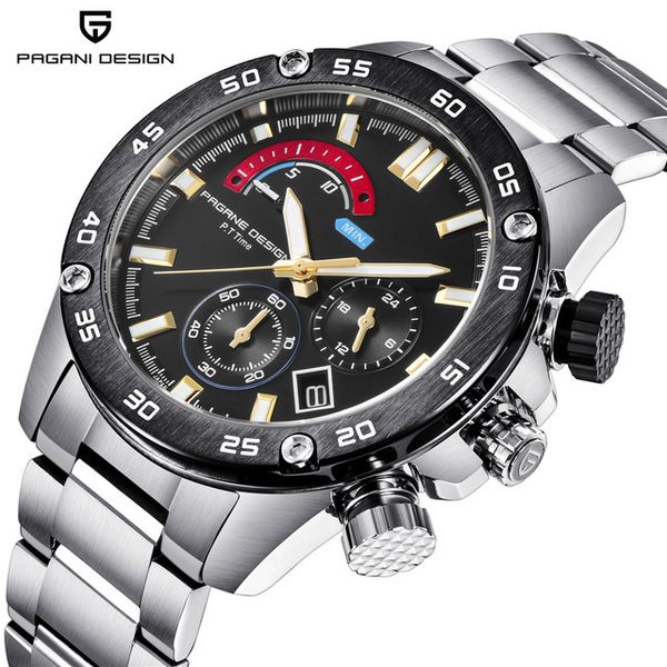 pagani design brand japan automatic mechanical movement men fashion chronograph calendar luminous hands waterproof wrist watch, Slivery;brown
pagani design brand japan automatic mechanical movement men fashion chronograph calendar luminous hands waterproof wrist watch, Slivery;brown