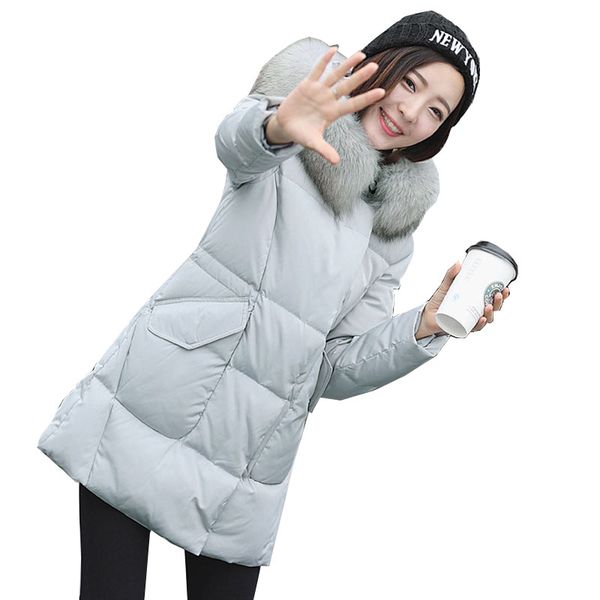 winter womens down jacket 2019 fashion solid color large size mid long hooded thickening fur collar warm female down outwear, Black
winter womens down jacket 2019 fashion solid color large size mid long hooded thickening fur collar warm female down outwear, Black