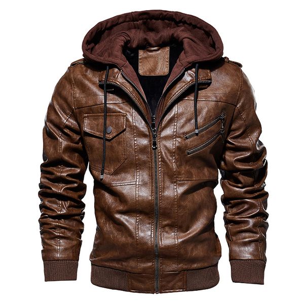 men's jackets sell hooded leather men coats autumn casual motorcycle pu jacket biker coat brand clothing outerwear, Black;brown
men's jackets sell hooded leather men coats autumn casual motorcycle pu jacket biker coat brand clothing outerwear, Black;brown