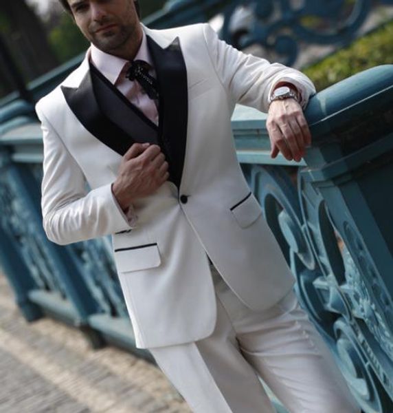 2020 white coat black shawl collar men suit for wedding 2pieces (jacket+pants) custom suits trajes de hombre tuxedos blazer, White;black
2020 white coat black shawl collar men suit for wedding 2pieces (jacket+pants) custom suits trajes de hombre tuxedos blazer, White;black
