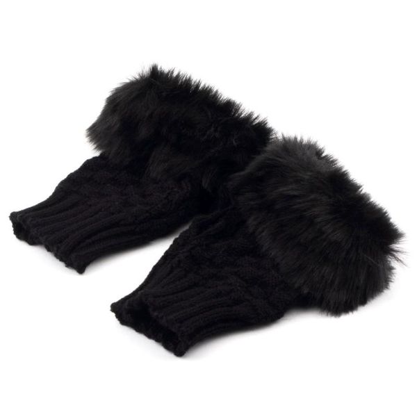 girls fingerless gloves cute faux fur knitted gloves women winter knitting warmer wrist hand mitten, Black
girls fingerless gloves cute faux fur knitted gloves women winter knitting warmer wrist hand mitten, Black