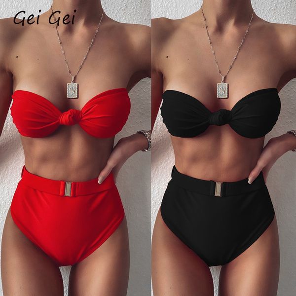 bikinis set red black gathered bra bikini swimsuit 2021 ladies wrapped chest beach sports swimwear solid knot femme 2-piece biquini
bikinis set red black gathered bra bikini swimsuit 2021 ladies wrapped chest beach sports swimwear solid knot femme 2-piece biquini