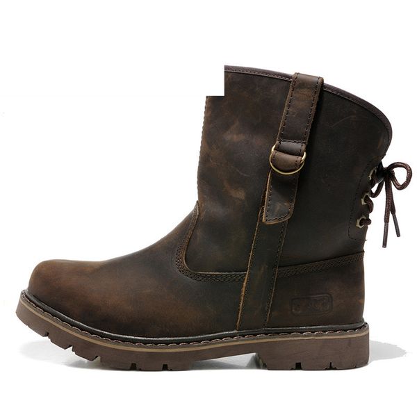 39-44 genuine leather men boots vintage motorcycle brown safety shoes 258, Black
39-44 genuine leather men boots vintage motorcycle brown safety shoes 258, Black