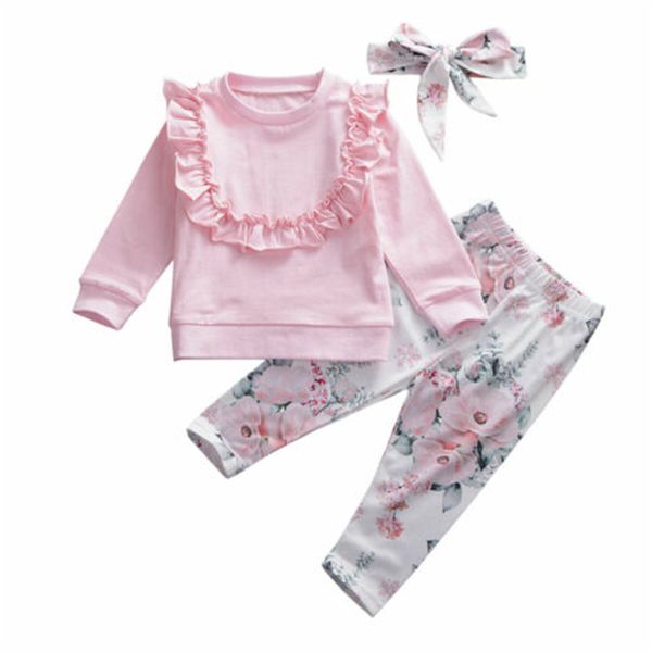 spring autumn baby girls kids outfits clothes ruffle long sleeve t-shirt floral pants trousers headband, White
spring autumn baby girls kids outfits clothes ruffle long sleeve t-shirt floral pants trousers headband, White