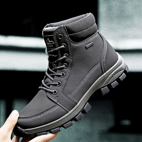 non-slip new arrival 2019 men working boots winter warm men snow boots rubber trekking shoes mens with fur pu leather man, Black
non-slip new arrival 2019 men working boots winter warm men snow boots rubber trekking shoes mens with fur pu leather man, Black