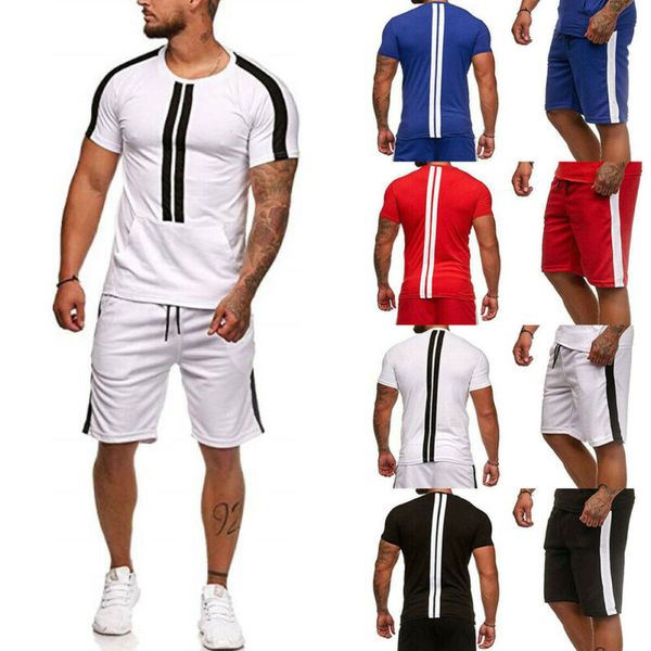 2pcs men running sets tracksuit short sleeve shirt+shorts casual sport jogging athletic trainer suit, Black;blue
2pcs men running sets tracksuit short sleeve shirt+shorts casual sport jogging athletic trainer suit, Black;blue