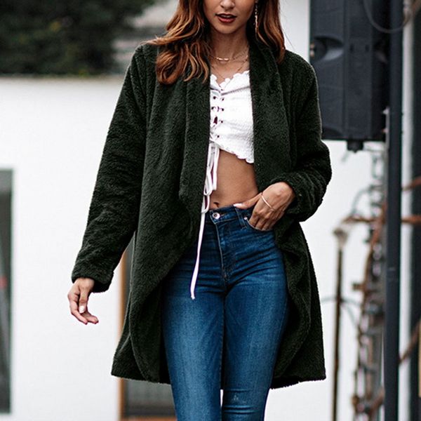 heflashor fleece fur cardigan coat 2018 women autumn winter warm soft thick plush overcoat long female street wear mujer, Black
heflashor fleece fur cardigan coat 2018 women autumn winter warm soft thick plush overcoat long female street wear mujer, Black