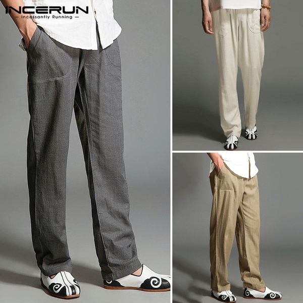 incerun men casual solid color pants fashion cotton pockets joggers pantalones men vintage straight trousers hombre streetwear, Black
incerun men casual solid color pants fashion cotton pockets joggers pantalones men vintage straight trousers hombre streetwear, Black