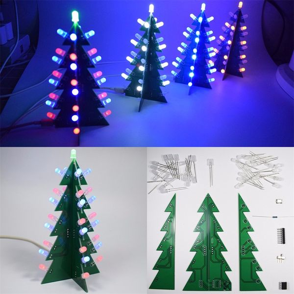 three-dimensional 3d christmas tree led diy kit colors blue/white/yellow led flash circuit kit electronic suite holiday decor
three-dimensional 3d christmas tree led diy kit colors blue/white/yellow led flash circuit kit electronic suite holiday decor