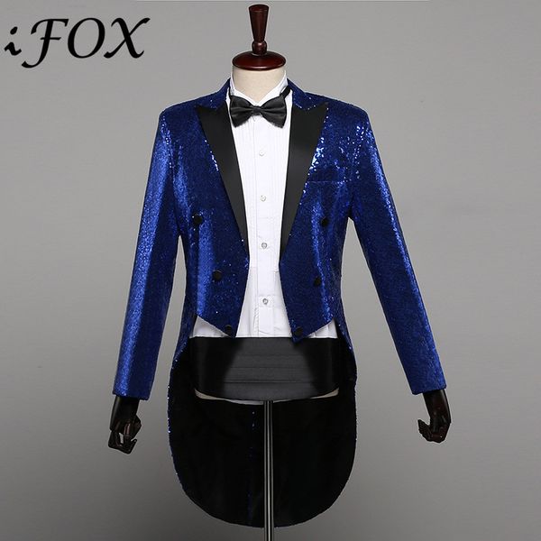 new arrival sequined full sleeve men blazer 2019 casual singer breasted v neck men tuxedo stage costumes many colors available, White;black
new arrival sequined full sleeve men blazer 2019 casual singer breasted v neck men tuxedo stage costumes many colors available, White;black
