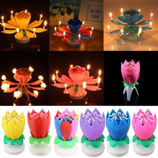 1pc beautiful blossom lotus flower candle birthday party cake music cake er rotating candles decoration
1pc beautiful blossom lotus flower candle birthday party cake music cake er rotating candles decoration