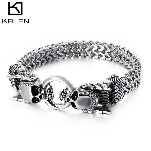 kalen new stainless steel 23cm chunky mesh chain bracelet for men punk skull charm bracelet gothic halloween jewelry accessories, Golden;silver
kalen new stainless steel 23cm chunky mesh chain bracelet for men punk skull charm bracelet gothic halloween jewelry accessories, Golden;silver