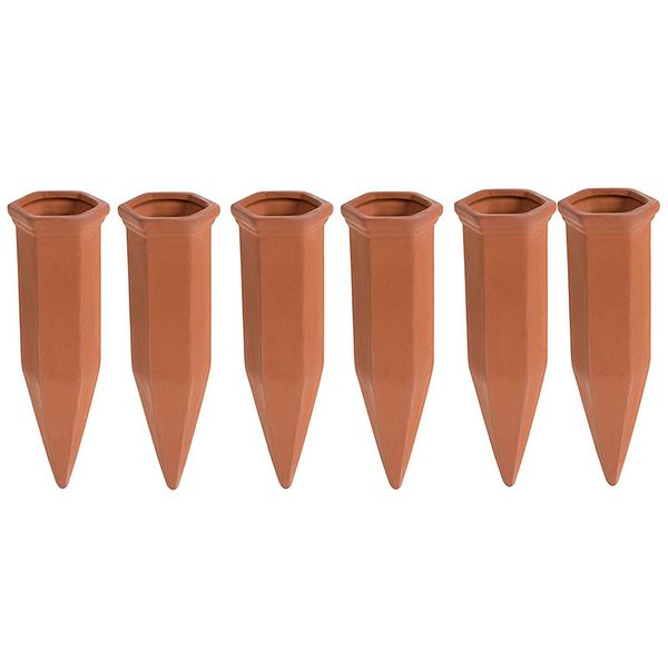 self watering spikes - 6-pack terracotta plant watering stakes, automatic slow release water drippers for indoor outdoor garden
self watering spikes - 6-pack terracotta plant watering stakes, automatic slow release water drippers for indoor outdoor garden