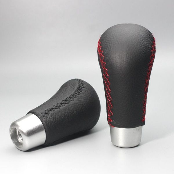 universal black leather red stitch auto manual car gear stick shift knob shifter 
universal black leather red stitch auto manual car gear stick shift knob shifter