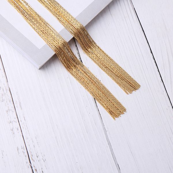 vintage gold large long thin chains tassel earrings unigue vogue personalities drop earrings brincos accessories in box, Silver
vintage gold large long thin chains tassel earrings unigue vogue personalities drop earrings brincos accessories in box, Silver