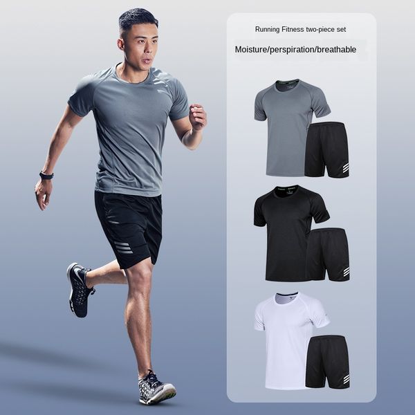 sports suit running equipment quick-drying clothes short-sleeved t-shirt loose football basketball training fitness clothes, Black;blue
sports suit running equipment quick-drying clothes short-sleeved t-shirt loose football basketball training fitness clothes, Black;blue