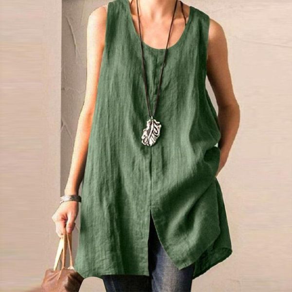 women's asymmetry vintage linen material sleeveless irregular split sleeveless casual plus size tank blouse femme, White
women's asymmetry vintage linen material sleeveless irregular split sleeveless casual plus size tank blouse femme, White