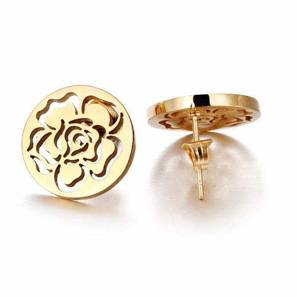 romantic earrings stainless steel chile gold color rose shaped stud earrings simple minimalist female jewelry accessories, Golden;silver
romantic earrings stainless steel chile gold color rose shaped stud earrings simple minimalist female jewelry accessories, Golden;silver