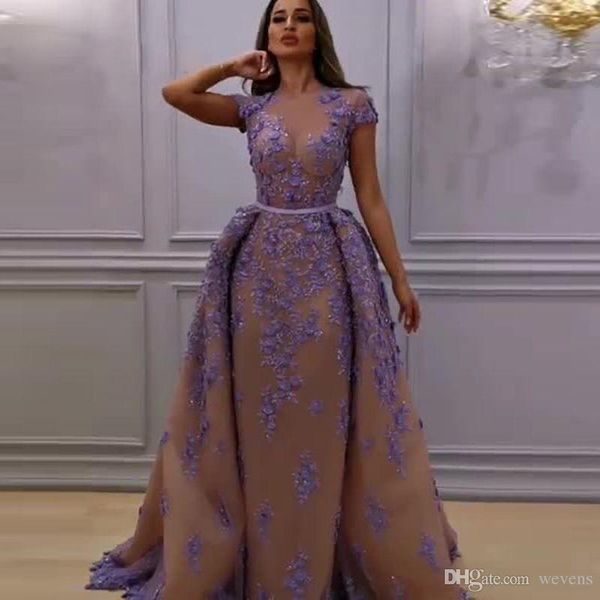 2019 champagne evening dresses with lavender appliqued lace mermaid prom gown party wear custom made detachable skirt plus size formal dress, Black;red
2019 champagne evening dresses with lavender appliqued lace mermaid prom gown party wear custom made detachable skirt plus size formal dress, Black;red