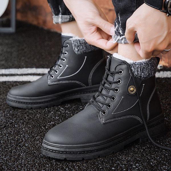 new warm snow boots men plus velvet men's shoes outdoor cold boots waterproof men's high-cotton walking shoes i5-58, Black
new warm snow boots men plus velvet men's shoes outdoor cold boots waterproof men's high-cotton walking shoes i5-58, Black