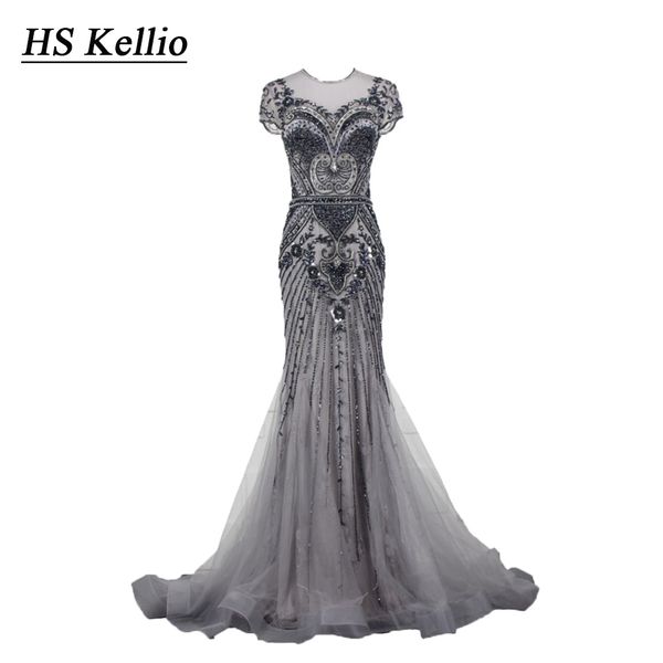 hs kellio heavy beaded mermaid evening dress silver short sleeve party long dresses real ps, White;black
hs kellio heavy beaded mermaid evening dress silver short sleeve party long dresses real ps, White;black