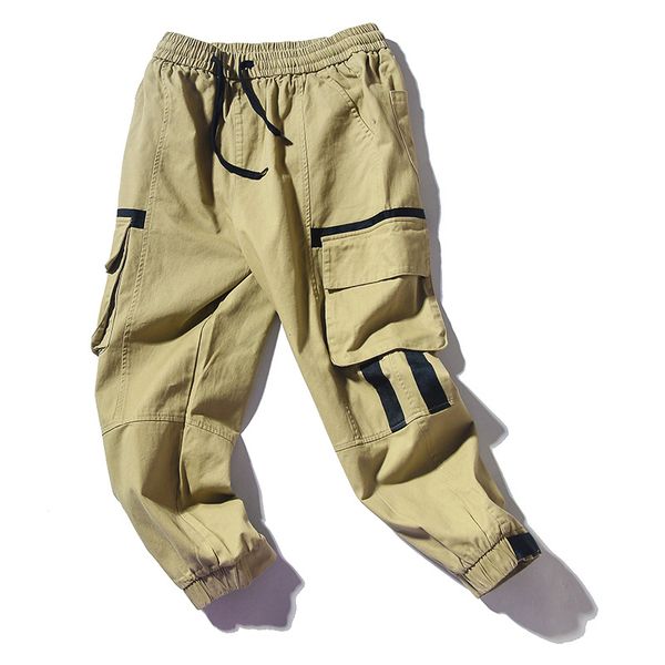 fashion brand men cargo pants street trend big pocket male cotton ankle-length pants men's solid color casual, Black 
fashion brand men cargo pants street trend big pocket male cotton ankle-length pants men's solid color casual, Black