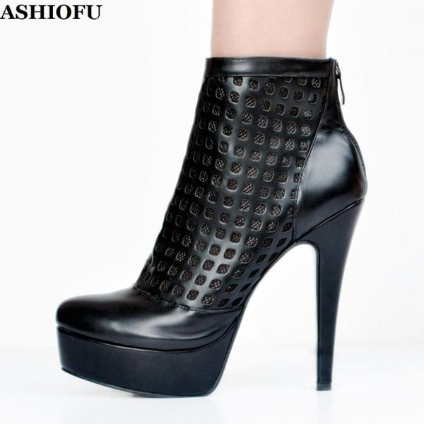 ashiofu handmade real ps women's high heel boots platform party prom dress ankle boots large size evening fashion, Black
ashiofu handmade real ps women's high heel boots platform party prom dress ankle boots large size evening fashion, Black
