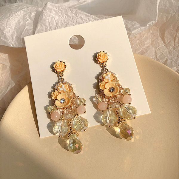 amorcome korean long crystal flower drop earrings vintage bridal statement flower earrings for women wedding fashion jewelry, Golden;silver
amorcome korean long crystal flower drop earrings vintage bridal statement flower earrings for women wedding fashion jewelry, Golden;silver