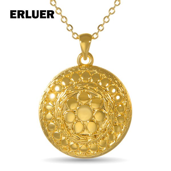 erluer fashion yellow gold color carving flower pendant charm necklace for women jewelry link chain round necklaces colar gifts, Silver
erluer fashion yellow gold color carving flower pendant charm necklace for women jewelry link chain round necklaces colar gifts, Silver