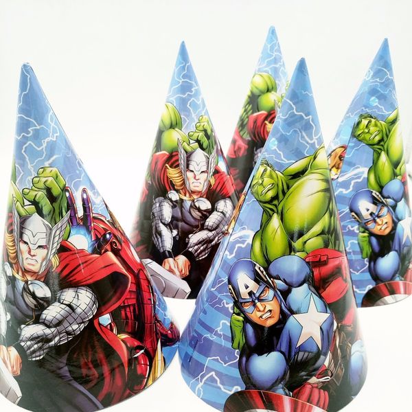 6pcs avenger birthday party supplies paper hats caps for baby shower kids cartoon superhero party decoration festival favors
6pcs avenger birthday party supplies paper hats caps for baby shower kids cartoon superhero party decoration festival favors