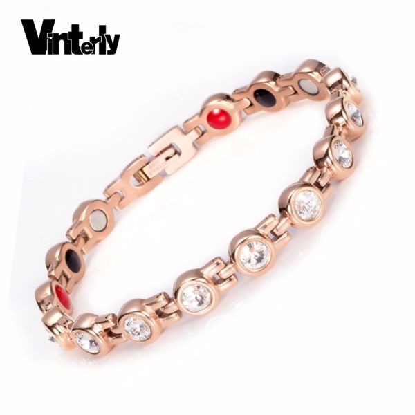 vinterly rose gold-color bracelet for women bio magnetic crystal bracelets & bangles chain friendship stainless steel bracelet, Golden;silver
vinterly rose gold-color bracelet for women bio magnetic crystal bracelets & bangles chain friendship stainless steel bracelet, Golden;silver