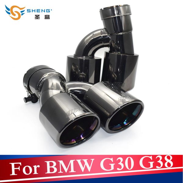 1 pair chromed black stainless steel modified car rear exhaust muffler tip fit for 5 series 525 528 530 g30 g38 in 2018-2020
1 pair chromed black stainless steel modified car rear exhaust muffler tip fit for 5 series 525 528 530 g30 g38 in 2018-2020