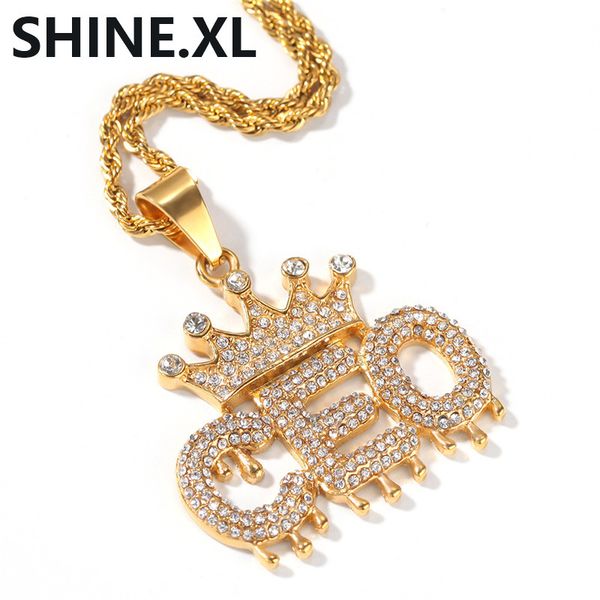 mens gold chain stainless steel crown letter ceo pendant necklace iced out lab diamond charm hip hop jewelry gift, Silver
mens gold chain stainless steel crown letter ceo pendant necklace iced out lab diamond charm hip hop jewelry gift, Silver