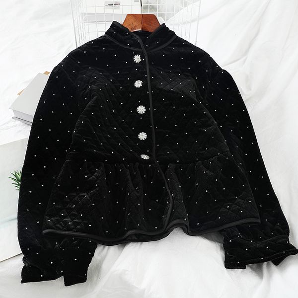 autumn and winter mock neck single breasted ruffle side long sleeve short coats women winter coat women elegant parka, Black
autumn and winter mock neck single breasted ruffle side long sleeve short coats women winter coat women elegant parka, Black