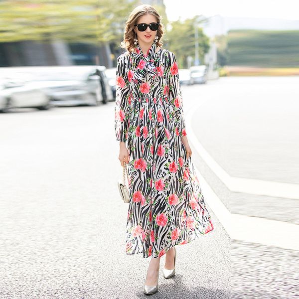 womens designer printed dress season elastic waist long sleeve round neck temperament beach skirt2w4p, Black;gray 
womens designer printed dress season elastic waist long sleeve round neck temperament beach skirt2w4p, Black;gray