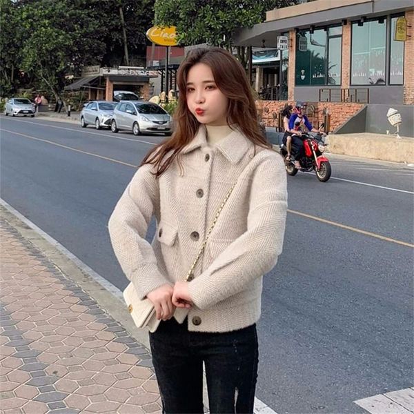women 2019 autumn winter new faux mink wool coat outerwear female turn-down collar warm thick jacket overcoat abrigo mujer z75, Black
women 2019 autumn winter new faux mink wool coat outerwear female turn-down collar warm thick jacket overcoat abrigo mujer z75, Black