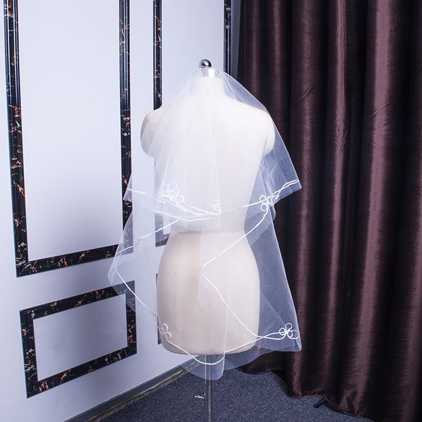 2019 elegant simple pattern long bridal veils ribbon edge white real ps 1 layers soft bride wedding accessories ing, Black
2019 elegant simple pattern long bridal veils ribbon edge white real ps 1 layers soft bride wedding accessories ing, Black
