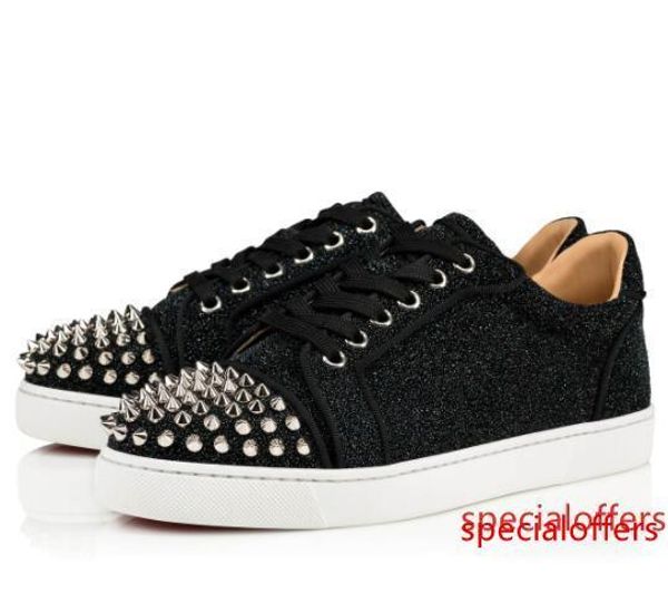 white glitter pacthwork leather gold spikes red bottom sneakers shoes for women,men studs round toe red sole casual walking original box, Black
white glitter pacthwork leather gold spikes red bottom sneakers shoes for women,men studs round toe red sole casual walking original box, Black