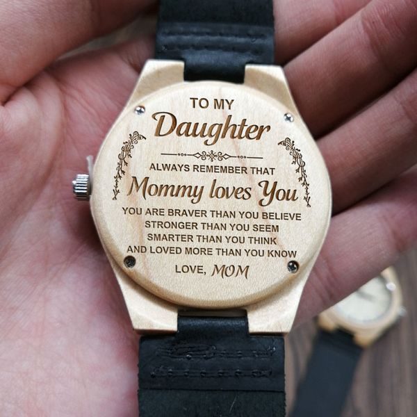 to my daughter mom love you personalized wood engraved watch minimalist design quartz watch dropshipping 2019 birthday gift, Slivery;brown
to my daughter mom love you personalized wood engraved watch minimalist design quartz watch dropshipping 2019 birthday gift, Slivery;brown