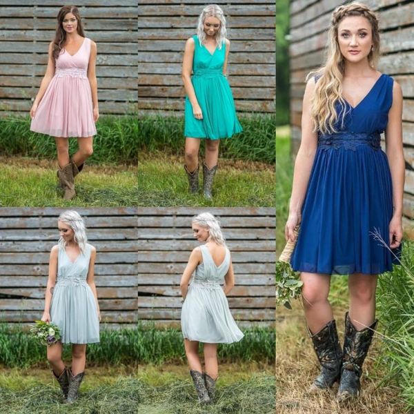 country style short bridesmaid dresses 2019 v neck ruched backless summer boho bridesmaids dresses for teens maid of honor dreses, White;pink
country style short bridesmaid dresses 2019 v neck ruched backless summer boho bridesmaids dresses for teens maid of honor dreses, White;pink