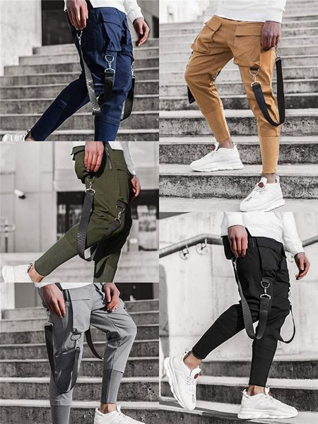 multi pockets ribbon pencil pants mens slim solid color patchwork sports pants streetwear hip hop mens casual trousers, Black
multi pockets ribbon pencil pants mens slim solid color patchwork sports pants streetwear hip hop mens casual trousers, Black
