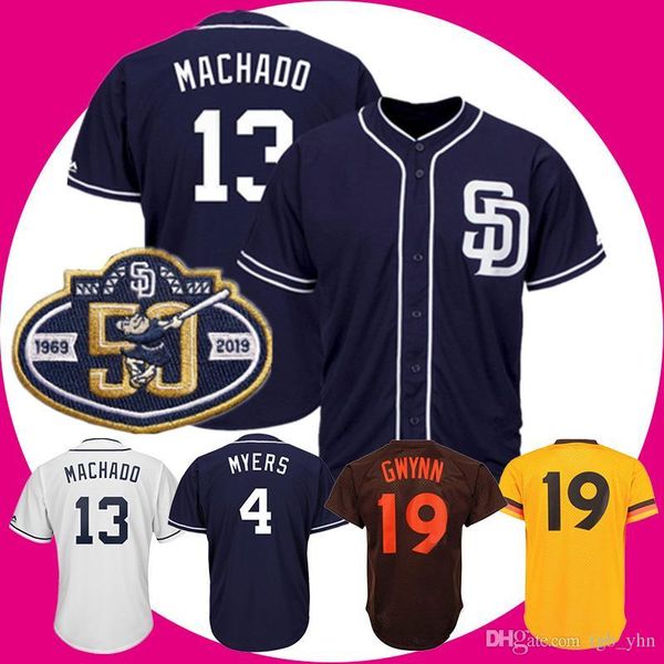 13 Manny Machado San Diego 50th patch Baseball Jerseys Padres cheap sale 4 Wil Meyers 19 Tony Gwynn Jersey Yellow Blue White Brown
13 Manny Machado San Diego 50th patch Baseball Jerseys Padres cheap sale 4 Wil Meyers 19 Tony Gwynn Jersey Yellow Blue White Brown