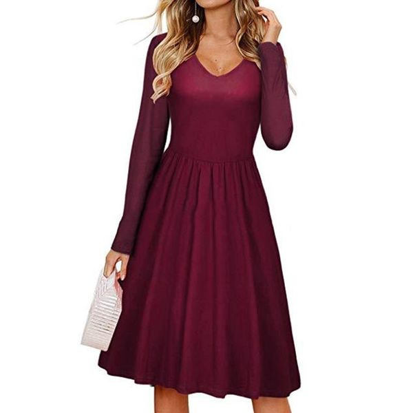 women v-neck dress fashion long sleeve back lace up dress vintage knee length slim for ladies female backless, Black;gray
women v-neck dress fashion long sleeve back lace up dress vintage knee length slim for ladies female backless, Black;gray