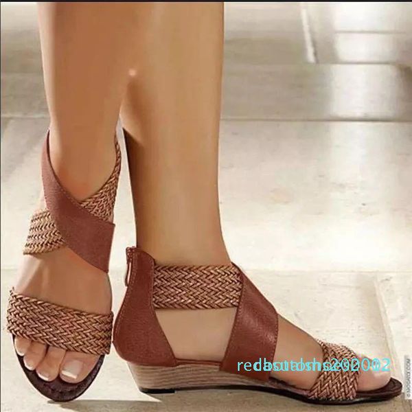fish mouth leather canvas women weave wedge heel shoes zipper sandals casual beach sandals roman shoes r02, Black
fish mouth leather canvas women weave wedge heel shoes zipper sandals casual beach sandals roman shoes r02, Black