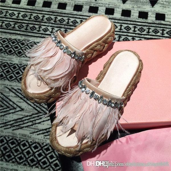 new summer slippers, straw woven thick sole with hand-sewn crystal silk slippers pink thick sole sandals original packaging, Black
new summer slippers, straw woven thick sole with hand-sewn crystal silk slippers pink thick sole sandals original packaging, Black