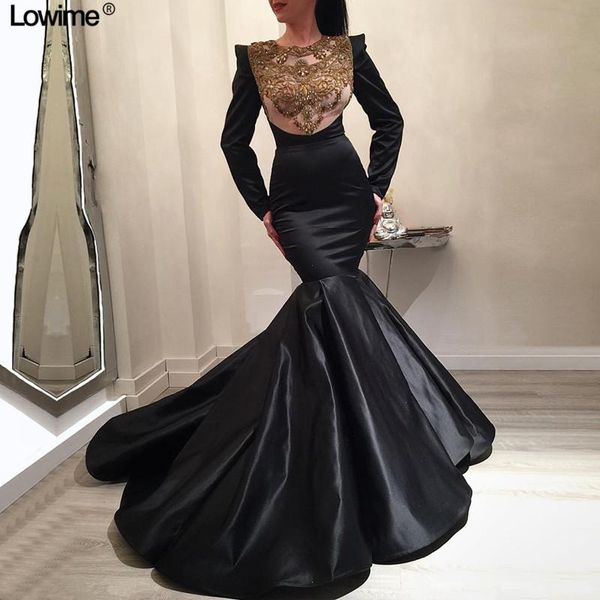 vintage arabic gold crystal mermaid prom dresses 2020 satin beaded evening dress high neck long sleeevs formal party pageant gown, Black
vintage arabic gold crystal mermaid prom dresses 2020 satin beaded evening dress high neck long sleeevs formal party pageant gown, Black