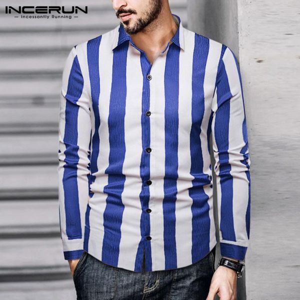 incerun 2019 men business shirt striped long sleeve slim fit button lapel neck casual fashion formal men dress shirts camisa 5xl, White;black
incerun 2019 men business shirt striped long sleeve slim fit button lapel neck casual fashion formal men dress shirts camisa 5xl, White;black