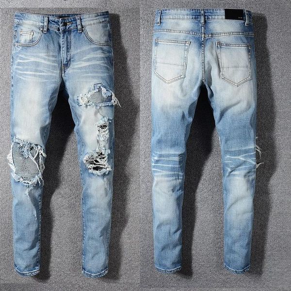 mens distressed ripped biker brand jeans slim fit motorcycle biker denim for men fashion designer jeans hip hop mens jeans good quality, Blue
mens distressed ripped biker brand jeans slim fit motorcycle biker denim for men fashion designer jeans hip hop mens jeans good quality, Blue