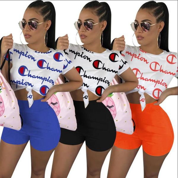 women champion tracksuit summer crop t-shirt + shorts 2 piece outfit brand sportswear full letters designer bodysuit streetwear sets, White
women champion tracksuit summer crop t-shirt + shorts 2 piece outfit brand sportswear full letters designer bodysuit streetwear sets, White